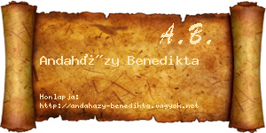 Andaházy Benedikta névjegykártya
